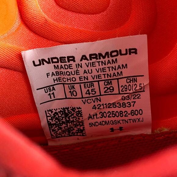 Under Armour Spotlight Lux Red Football Cleats Size 11